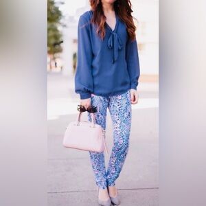 Lilly Pulitzer Kelly Skinny Ankle Pants Tic Tac Tile Pants